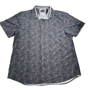 7Diamonds Mens Garden of Light 4 Way‎ Stretch Woven Shirt XXL Gray Pink Pattern